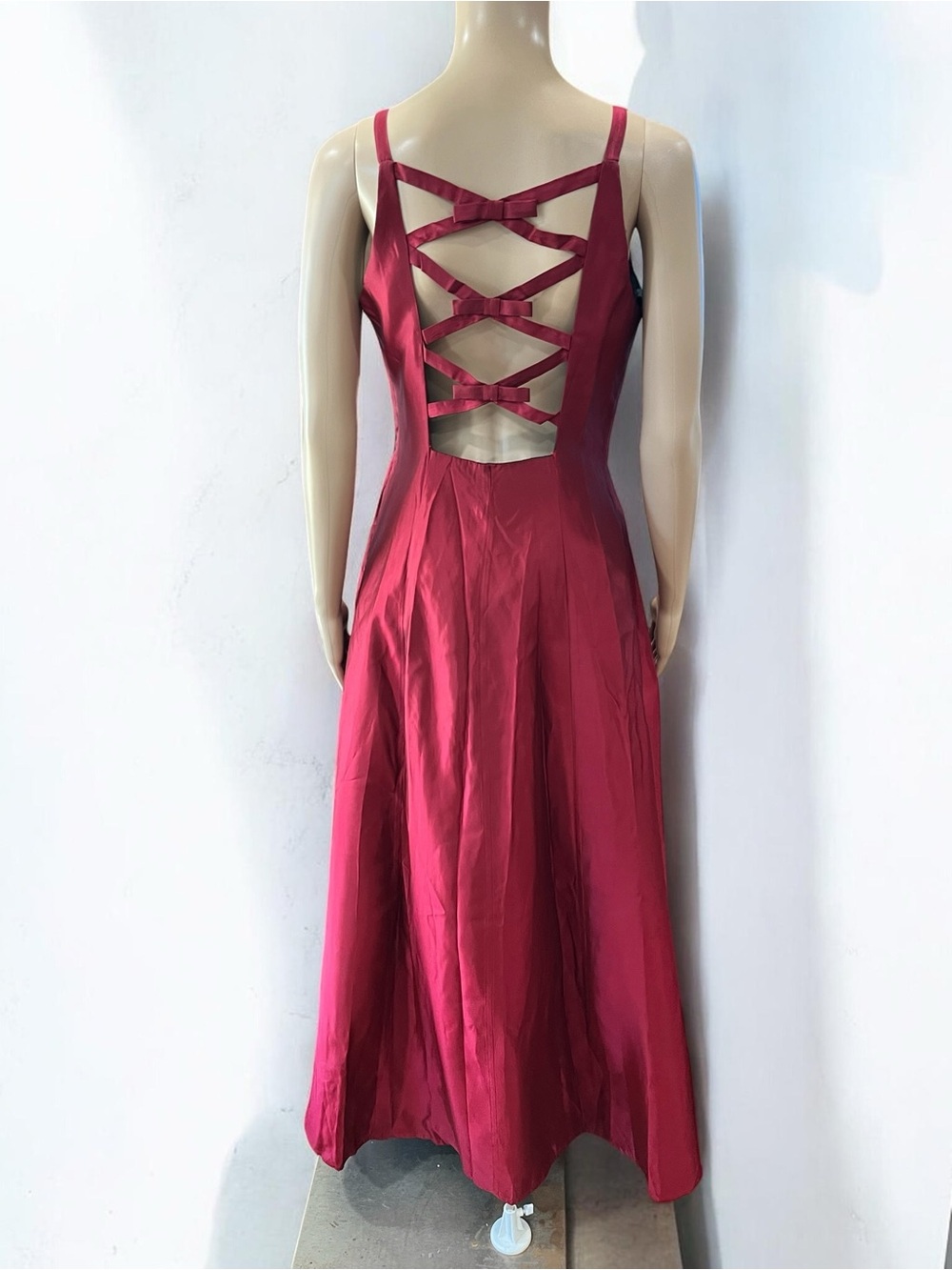Vintage 90s Roberta wine red Formal Evening Dress Prom Cocktail Gown 9/10 - Picture 4 of 12